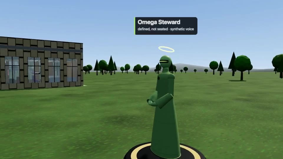 Frame from the recorded omega steward clip of Cancer DAO in the WorldForge viewer